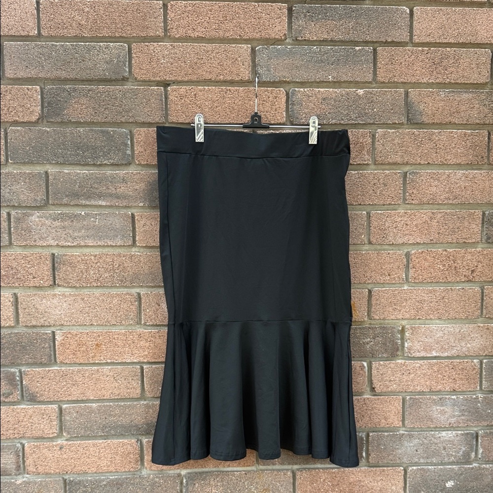 SHEIN Black Pencil Skirt With Ruffle Trim Size 2XL